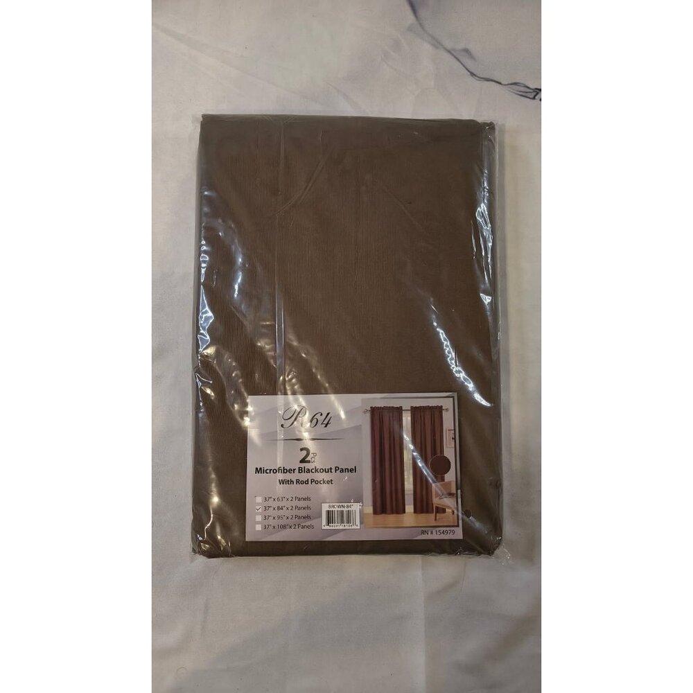 NEW R64 Luxurious Brown Microfiber Blackout Panels with Rod Pockets (2 panels)